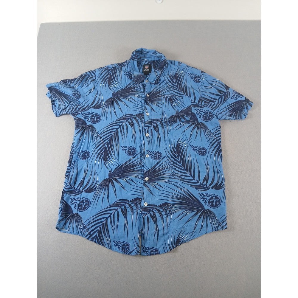 Tennessee Titans Mens L NFL Hawaiian Camp Shirt Tan AOP AFC